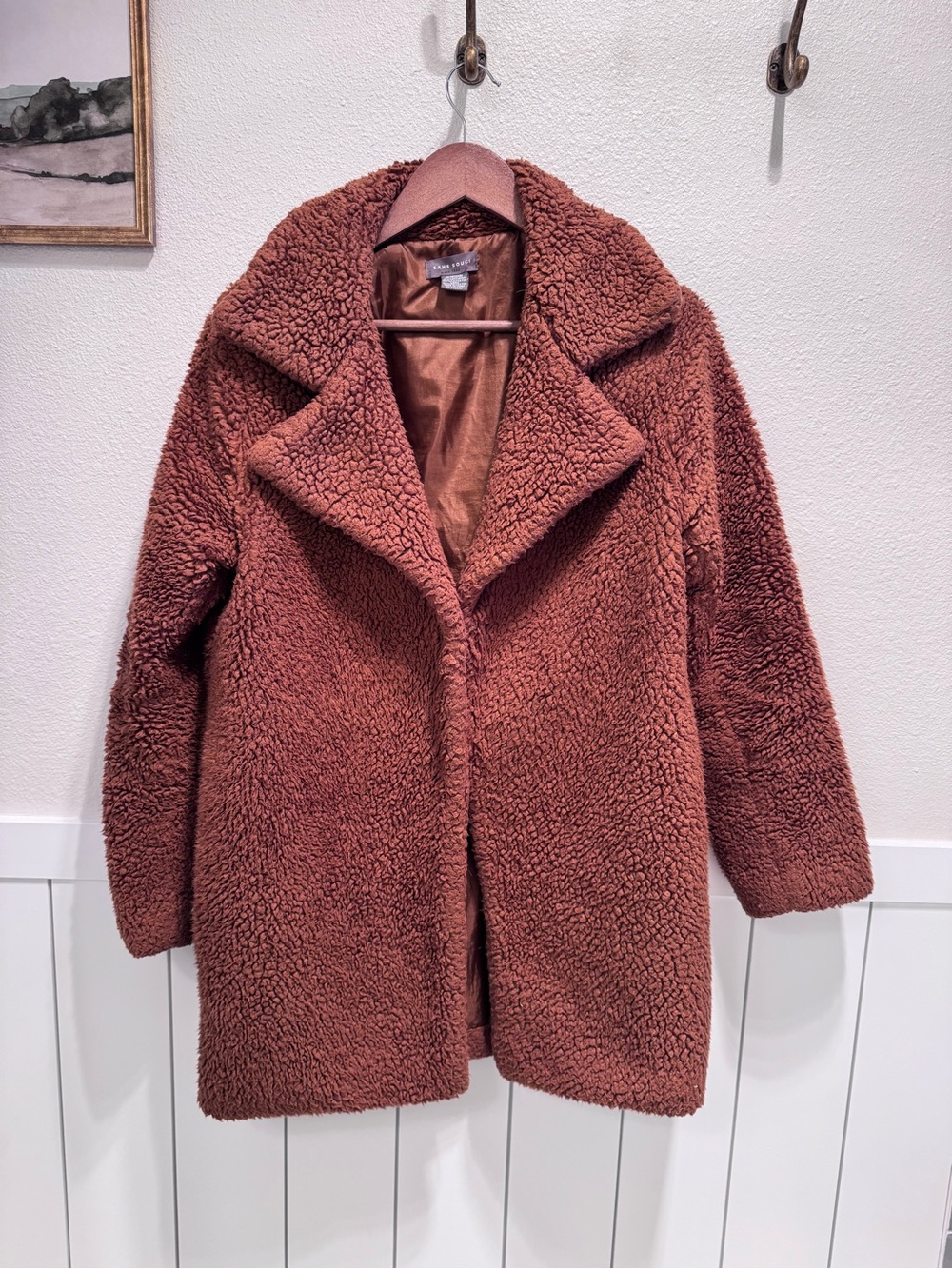 Sans Souci Plush Teddy Jacket in Rust